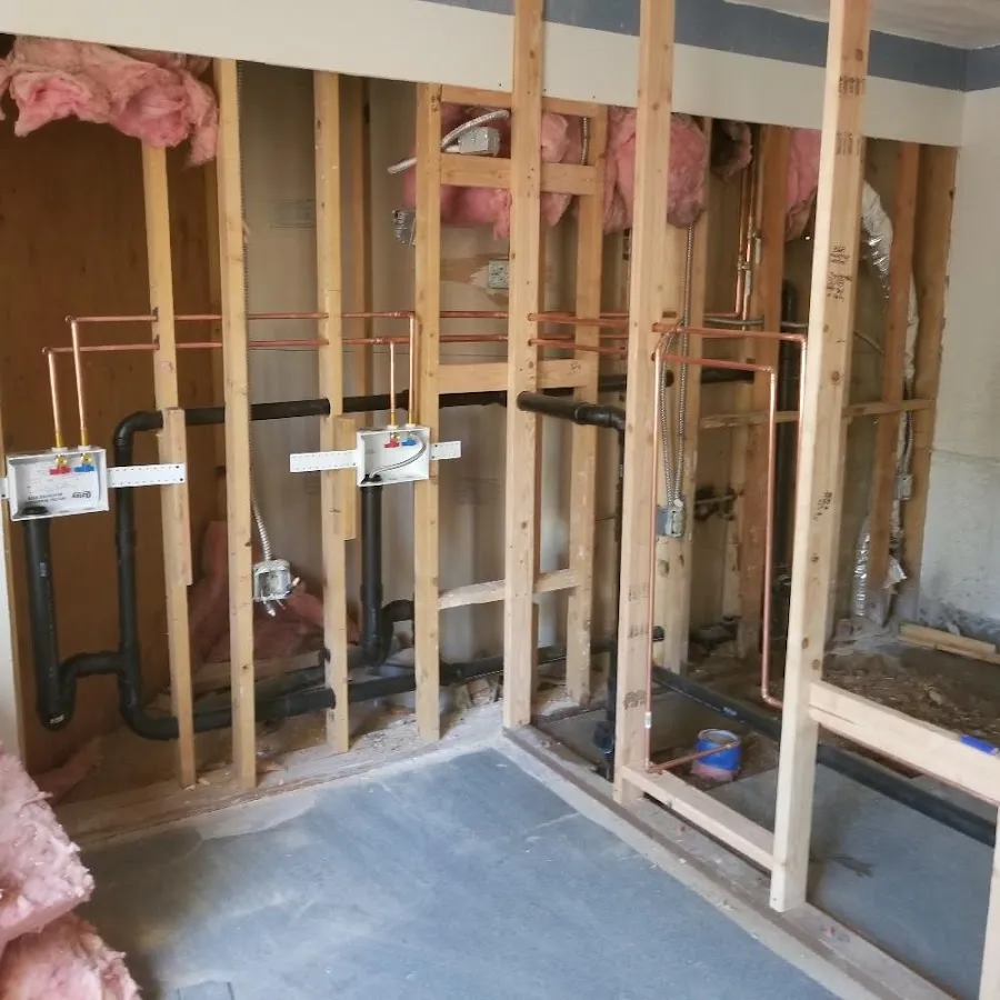 Copper pipe rough-in and plumbing installation in Princeton